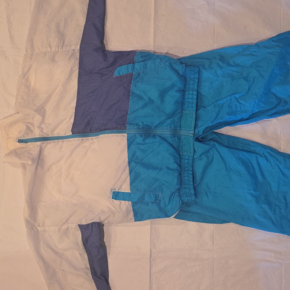 Cabin Creek Women's Vintage Wind Track‎ Jogging Suit Teal Purple White M